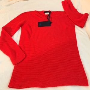 RED KNIT "BLUE LES COPAINS" SWEATER